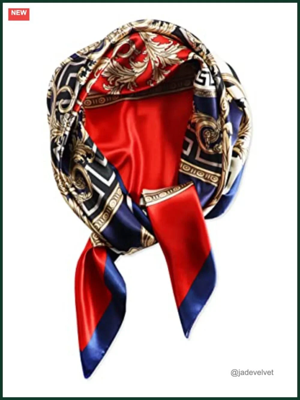 Silk Feel Satin Head Scarf for Women, 35x35 in Square Bandana, Hair Wrap